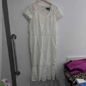 Maggy London Elegant Cream Midi Dress